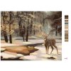 Malowanie po numerach - JELEŃ I ZAMARZNIĘTY STRUMIEŃ (D. RUSTY RUST)