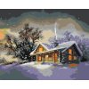 Malowanie po numerach - ZAŚNIEŻONA CHATKA PO ZMIERZCHU 2 (D. RUSTY RUST)