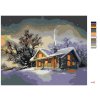 Malowanie po numerach - ZAŚNIEŻONA CHATKA PO ZMIERZCHU 2 (D. RUSTY RUST)