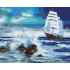 Malowanie po numerach - ŻAGLOWIEC PŁYNĄCY PO RAFIE (D. RUSTY RUST)