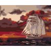Malowanie po numerach - BIAŁY ŻAGLOWIEC O ZMIERZCHU (D. RUSTY RUST)