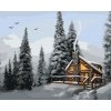 Malowanie po numerach - ZAŚNIEŻONA CHATKA W LESIE (D. RUSTY RUST)