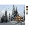 Malowanie po numerach - ZAŚNIEŻONA CHATKA W LESIE (D. RUSTY RUST)