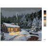 Malowanie po numerach - OŚNIEŻONY DOMEK W NOCY (D. RUSTY RUST)