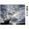 Malowanie po numerach - ŻAGLÓWKA PŁYNĄCA PO MORZU PO ZMIERZCHU (D. RUSTY RUST)