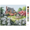 Malowanie po numerach - BIAŁE RÓŻE I DOM Z FONTANNĄ (D. RUSTY RUST)