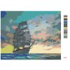 Malowanie po numerach - ŻAGLOWIEC I KOLOROWE CHMURY (D. RUSTY RUST)