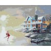 Malowanie po numerach - ŁYŻWIARZ PRZY MOLO I NIEBIESKIM DOMKU (D. RUSTY RUST)