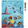 Malowanie po numerach - LATARNIA MORSKA, MEWY I RYBY (D. RUSTY RUST)
