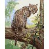 Malowanie po numerach - MŁODE OCELOTA NA DRZEWIE (D. RUSTY RUST) (Wariant płótno bez ramy, Rozmiar 40x50 cm)