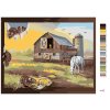 Malowanie po numerach - SZCZUR NA OBRAZKU PRZEDSTAWIAJĄCYM FARMĘ I KONIE (D. RUSTY RUST)