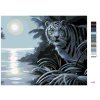 Malowanie po numerach - BIAŁY TYGRYS, RZEKA I KSIĘŻYC W PEŁNI (D. RUSTY RUST)