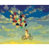 Malowanie po numerach - KOBIETA NA ROWERZE Z BALONAMI