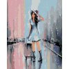 Malowanie po numerach - KOBIETA Z WALIZKĄ W DESZCZU