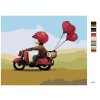 Malowanie po numerach - CHŁOPAK NA SKUTERZE Z BALONAMI