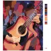 Malowanie po numerach - GITARA NA KOLOROWYM TLE
