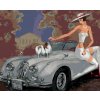 Malowanie po numerach - DAMA Z PSEM I KABRIOLET