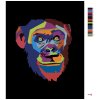 Malowanie po numerach - ABSTRAKCYJNA MAŁPA W STYLU POP ART NA CZARNYM TLE