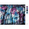 Malowanie po numerach - CIEMNY LAS Z NIEBIESKO-FIOLETOWYM NIEBEM