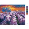 Malowanie po numerach - POLE LAWENDY O ZACHODZIE SŁOŃCA II