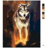 Malowanie po numerach - WILK W ZORZY POLARNEJ