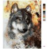 Malowanie po numerach - WILK NA BRĄZOWYM TLE