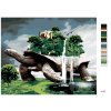 Malowanie po numerach - ŻÓŁW Z LASEM I WODOSPADAMI