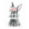 Malowanie po numerach - KRÓLIK Z KWIATAMI