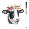 Malowanie po numerach - KROWA Z KWIATOWYM WIANUSZKIEM