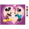 Malowanie po numerach - MYSZKA MICKEY, MINNIE I SERCA