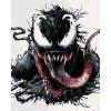 Malowanie po numerach - VENOM NA BIAŁYM TLE (Wariant płótno bez ramy, Rozmiar 40x50 cm)