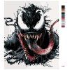 Malowanie po numerach - VENOM NA BIAŁYM TLE (Wariant płótno bez ramy, Rozmiar 40x50 cm)