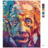 Malowanie po numerach - KOLOROWY ALBERT EINSTEIN (Wariant płótno bez ramy, Rozmiar 40x50 cm)