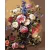 Malowanie po numerach - BUKIET KOLOROWYCH RÓŻ W WAZONIE