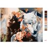 Malowanie po numerach - KOBIETA, WILK I KWIATY