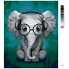 Malowanie po numerach - SŁOŃ Z OKULARAMI I SŁUCHAWKAMI