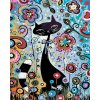 Haft diamentowy - Kot w kwiatach