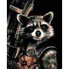Haft diamentowy - Rocket Racoon (Wariant płótno bez ramy, Rozmiar 40x50 cm)