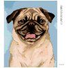 Haft diamentowy - Brązowy mops (Wariant płótno bez ramy, Rozmiar 40x50 cm)