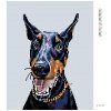 Haft diamentowy - Doberman (Wariant płótno bez ramy, Rozmiar 40x50 cm)