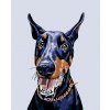 Haft diamentowy - Doberman (Wariant płótno bez ramy, Rozmiar 40x50 cm)