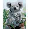 Haft diamentowy - Koala z młodym (Wariant płótno bez ramy, Rozmiar 40x50 cm)