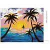 Haft diamentowy - Sunset Palm (Wariant płótno bez ramy, Rozmiar 40x50 cm)