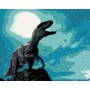 Haft diamentowy - TYRANOZAURUS REX W NOCY (Wariant płótno bez ramy, Rozmiar 40x50 cm)