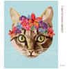 Haft diamentowy - KOT I KWIATOWA KORONA