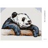 Haft diamentowy - OBLIZUJĄCA SIĘ PANDA (Wariant płótno bez ramy, Rozmiar 40x50 cm)