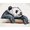Haft diamentowy - OBLIZUJĄCA SIĘ PANDA (Wariant płótno bez ramy, Rozmiar 40x50 cm)
