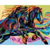 Malowanie po numerach - KOLOROWE BIEGNĄCE KONIE