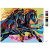 Malowanie po numerach - KOLOROWE BIEGNĄCE KONIE