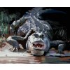 Haft diamentowy - ALIGATOR Z OTWARTYM PYSKIEM W WODZIE (D. RUSTY RUST)